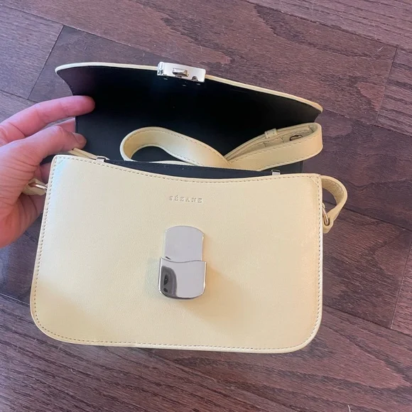 Sezane Mini Milo Classic Pastel Bag. Butter Yellow color - Picture 3 of 12
